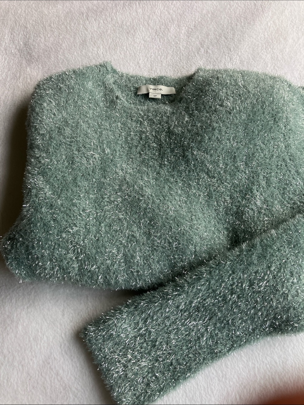 Vince Seafoam Metallic Eyelash Crewneck Sweater - Picture 3 of 6